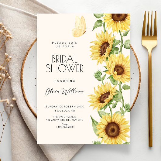 Invitation Sunflowers bridal shower