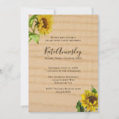 Invitation Sunflowers Country Chic Graduation Party (Dos)