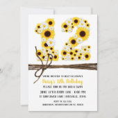 Invitation Sunflowers & Daisies DOUZE 12 12e fête d'anniversa (Devant)