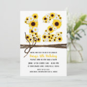Invitation Sunflowers & Daisies DOUZE 12 12e fête d'anniversa (Debout devant)