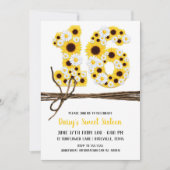 Invitation Sunflowers & Daisies SIXTEEN 16 Anniversaire (Devant)