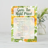 Invitation Sunflowers Devinez Le jeu de Baby shower de prix (Debout devant)