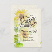 Invitation Sunflowers enregistrer l'invitation de date (Devant / Derrière)