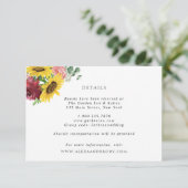 Invitation Sunflowers et Mariage Rose - fiche (Debout devant)