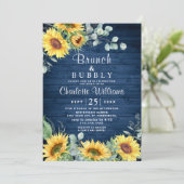 Invitation Sunflowers Eucalyptus Aquarelle Brunch & Bubbly (Debout devant)