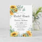 Invitation Sunflowers Eucalyptus Aquarelle Brunch nuptial (Debout devant)
