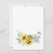 Invitation Sunflowers Eucalyptus Aquarelle Brunch nuptial (Dos)
