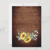 Invitation Sunflowers Eucalyptus Aquarelle Couple Douche (Dos)
