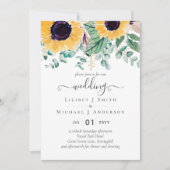 Invitation Sunflowers Eucalyptus Mariage de verdure (Devant)