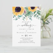 Invitation Sunflowers Eucalyptus Mariage de verdure (Debout devant)