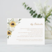 Invitation Sunflowers Hydrangea Greenery Détails du Mariage (Debout devant)