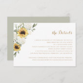 Invitation Sunflowers Hydrangea Greenery Détails du Mariage (Devant / Derrière)
