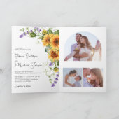 Invitation Sunflowers Lavender All in One QR Code Wedding (Intérieur)