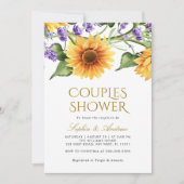 Invitation Sunflowers & Lavender Couples Douche (Devant)