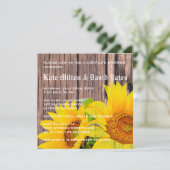 Invitation Sunflowers Love Rustic Country Douche de couple (Debout devant)