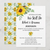 Invitation Sunflowers Mariage Anniversaire de renouvellement (Devant / Derrière)