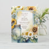 Invitation Sunflowers Mariage Anniversaire Douche Retraite TO (Debout devant)