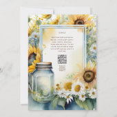 Invitation Sunflowers Mariage Anniversaire Douche Retraite TO (Dos)