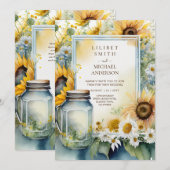 Invitation Sunflowers Mariage Anniversaire Douche Retraite TO (Devant / Derrière)