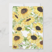 Invitation Sunflowers Mariage Anniversaire Renouvellement Vow (Dos)