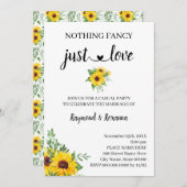 Invitation Sunflowers Nothing Fancy Just Love Elopement (Devant / Derrière)