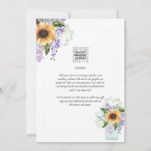 Invitation Sunflowers Purple Wisteria Mariage moderne INVITE (Dos)