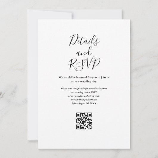 Invitation Sunflowers QR Code Script Mariage (Dos)