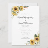 Invitation Sunflowers Rustic Farmhouse Elegant Formal Wedding (Devant)