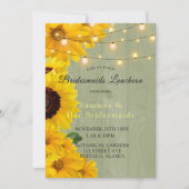 Invitation Sunflowers Sage Wood Lights Bridesmaigre Déjeuner (Devant)