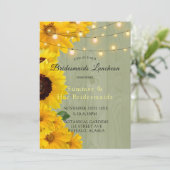 Invitation Sunflowers Sage Wood Lights Bridesmaigre Déjeuner (Debout devant)