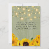 Invitation Sunflowers Sage Wood Lights Wedding shower (Dos)