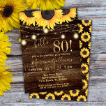 Invitation Sunflowers String Lights 80e anniversaire fêter In<br><div class="desc">Tournesol fête de 80e anniversaire 'bonjour 80!' avec lumières de bocal de mason et belle impression que vous pouvez customiser avec toutes les informations de votre fête d'anniversaire. avec lumières de bocal de mason et belle impression que vous pouvez customiser avec toutes les informations de votre fête d'anniversaire.</div>