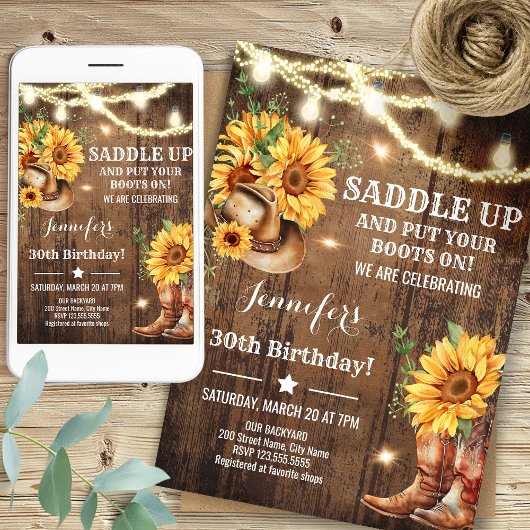 Invitation Sunflowers Sunflowers Birthday