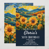 Invitation Sunflowers Sunrise 50e fête d'anniversaire ou tout (Devant / Derrière)