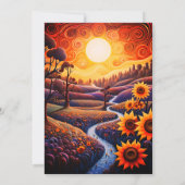 Invitation Sunflowers Sunset 50e fête d'anniversaire (ou tout (Dos)