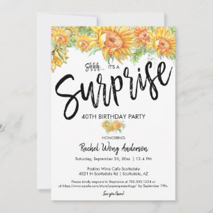 Invitation Sunflowers Surprise Anniversaire Parti de retraite