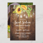 Invitation Sunflowers Sweet 16 (Devant / Derrière)