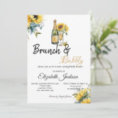 Invitation Sunflowers Vin Brunch & Fête des mariées Bubbly (Debout devant)