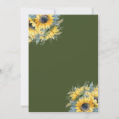 Invitation Sunflowers Vin Brunch & Fête des mariées Bubbly (Dos)