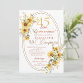 Invitation Sunflowers Women Spanish Surprise 45th Birthday (Debout devant)