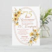 Invitation Sunflowers Women Spanish Surprise 75th Birthday (Debout devant)