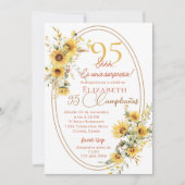 Invitation Sunflowers Women Spanish Surprise 95th Birthday (Devant)