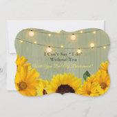 Invitation Sunflowers Wood Lights Serez-Vous Ma Femme D'Accue (Devant)