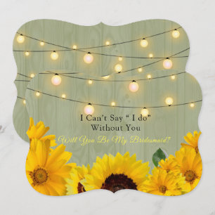 Invitation Sunflowers Wood Lights Serez-Vous Ma Femme D'Accue