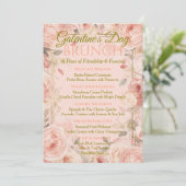 Invitation Sunlit Rococo Garden Galentine Brunch Florals Tea (Debout devant)