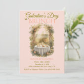 Invitation Sunlit Rococo Garden Galentine Brunch Florals Tea (Debout devant)