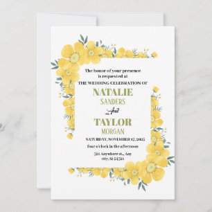 Invitation Sunny Blossoms, Un Mariage Floral Jaune Vibrant