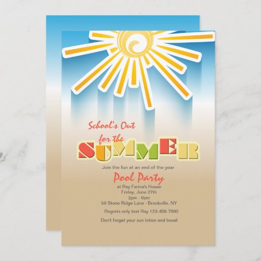 Invitation Sunny Day (Devant / Derrière)