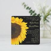 Invitation Sunny Elegance Farmhouse Mariage de tournesol (Debout devant)