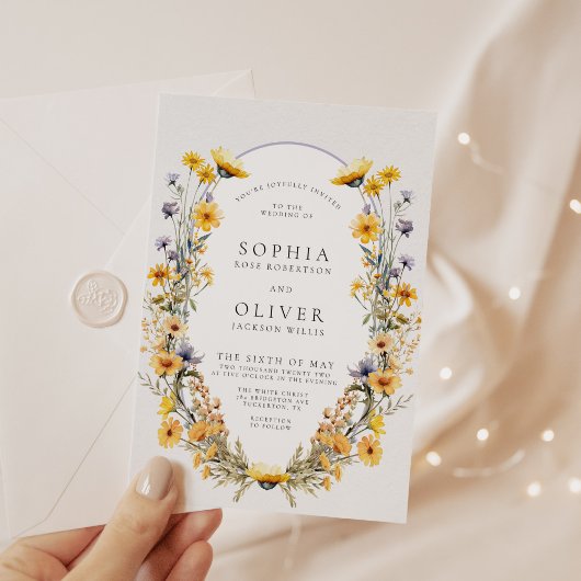 Invitation Sunny Fleur sauvage Chic Floral Mariage